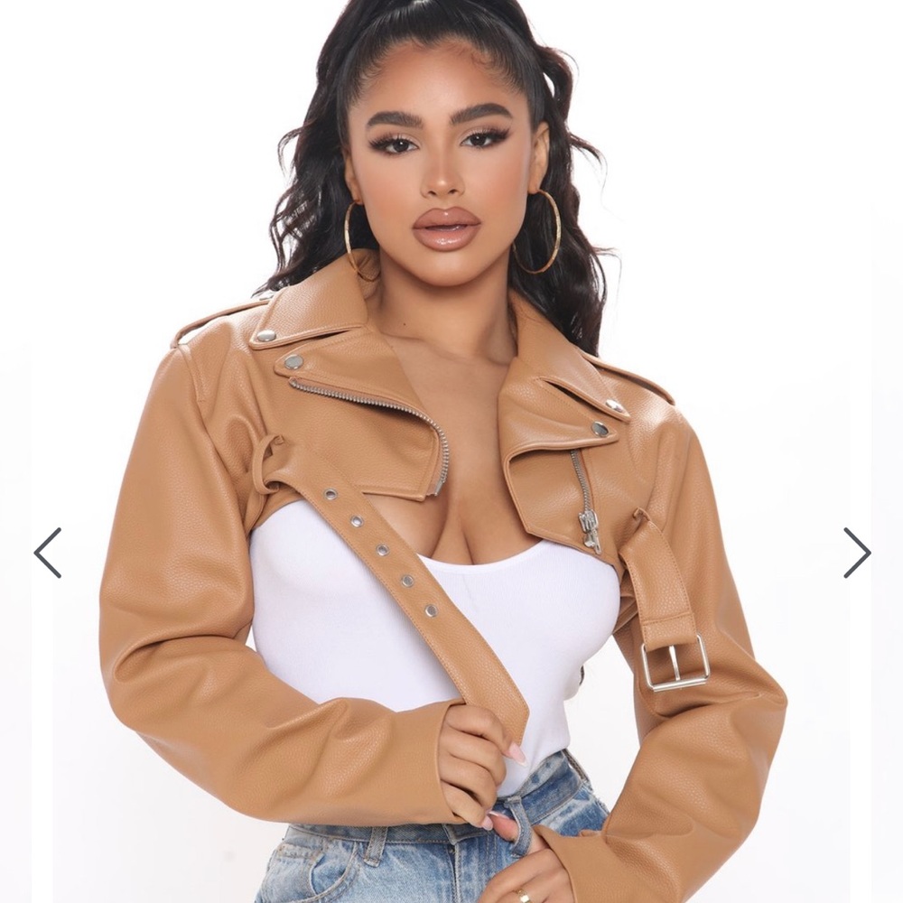 Extreme cropped motorcycle jacket